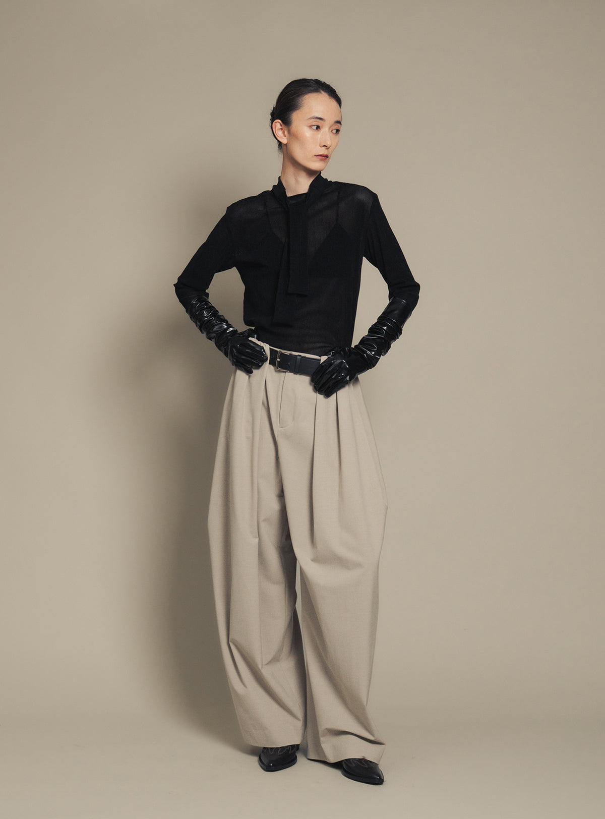 Claudia tie coller jersey pullover