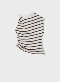 Stripe Twist Asymmetric T-Shirt