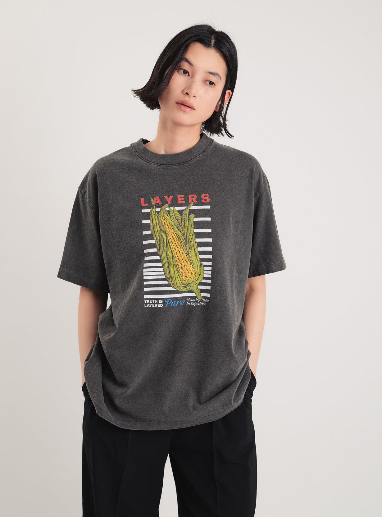 17/-ROUND SHAPE DYED TEE "LAYERS"