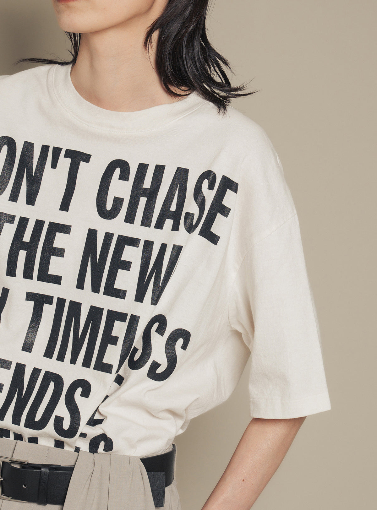17/-ROUND SHAPE DYED TEE "Don't Chase"