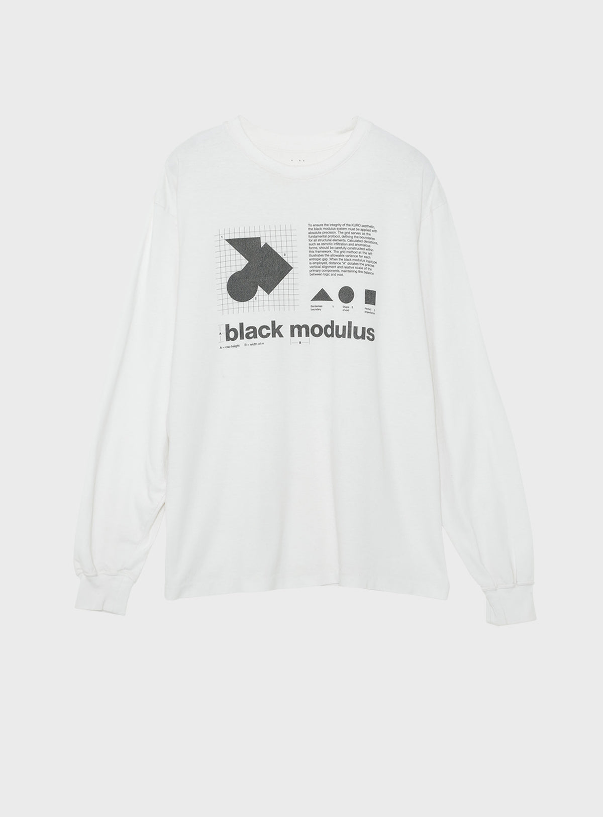 17/-ROUND SHAPE DYED L/S TEE "Black Modulus"
