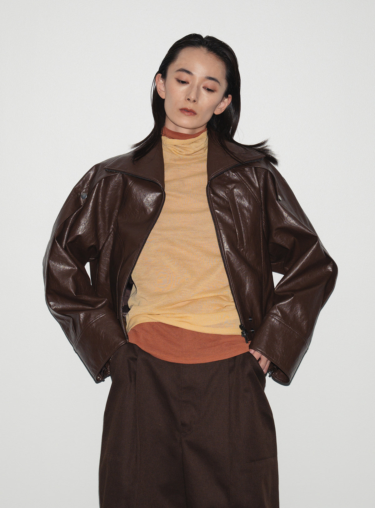 Cherie faux leather blouson