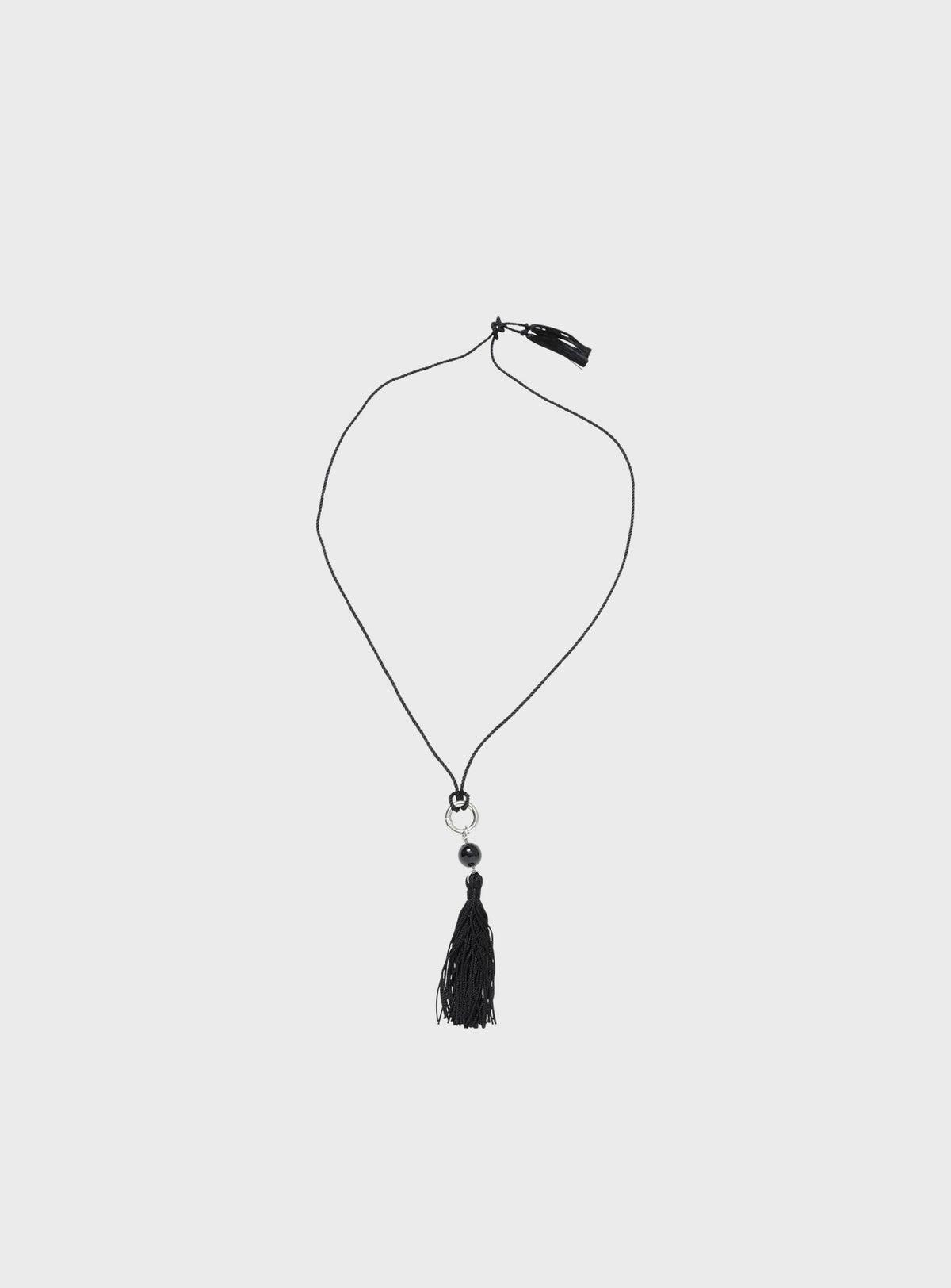 Onyx fringe top necklace