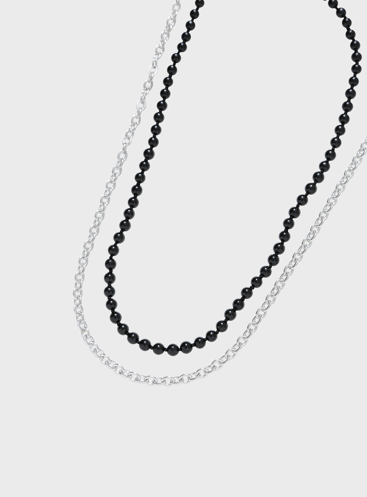 Onyx chain 4way necklace