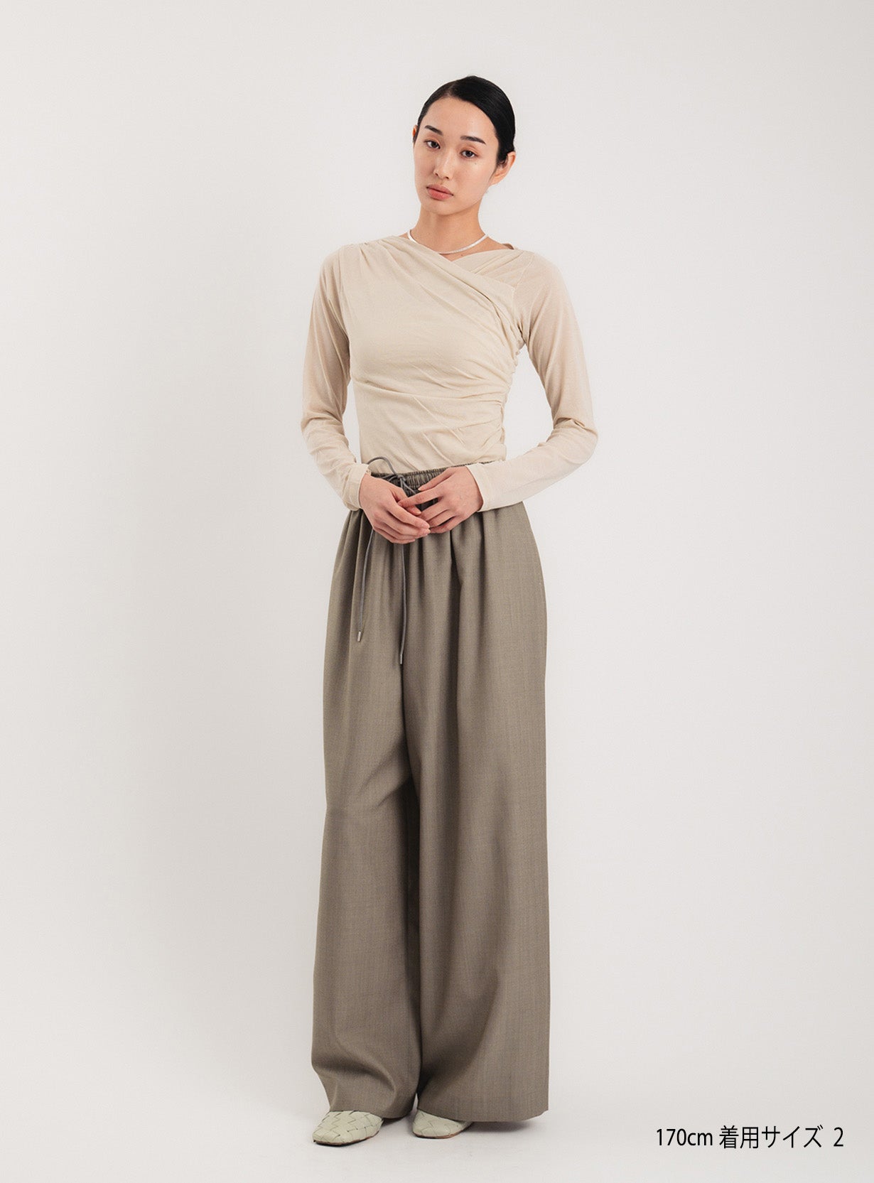 ギャザーイージーワイドパンツ
