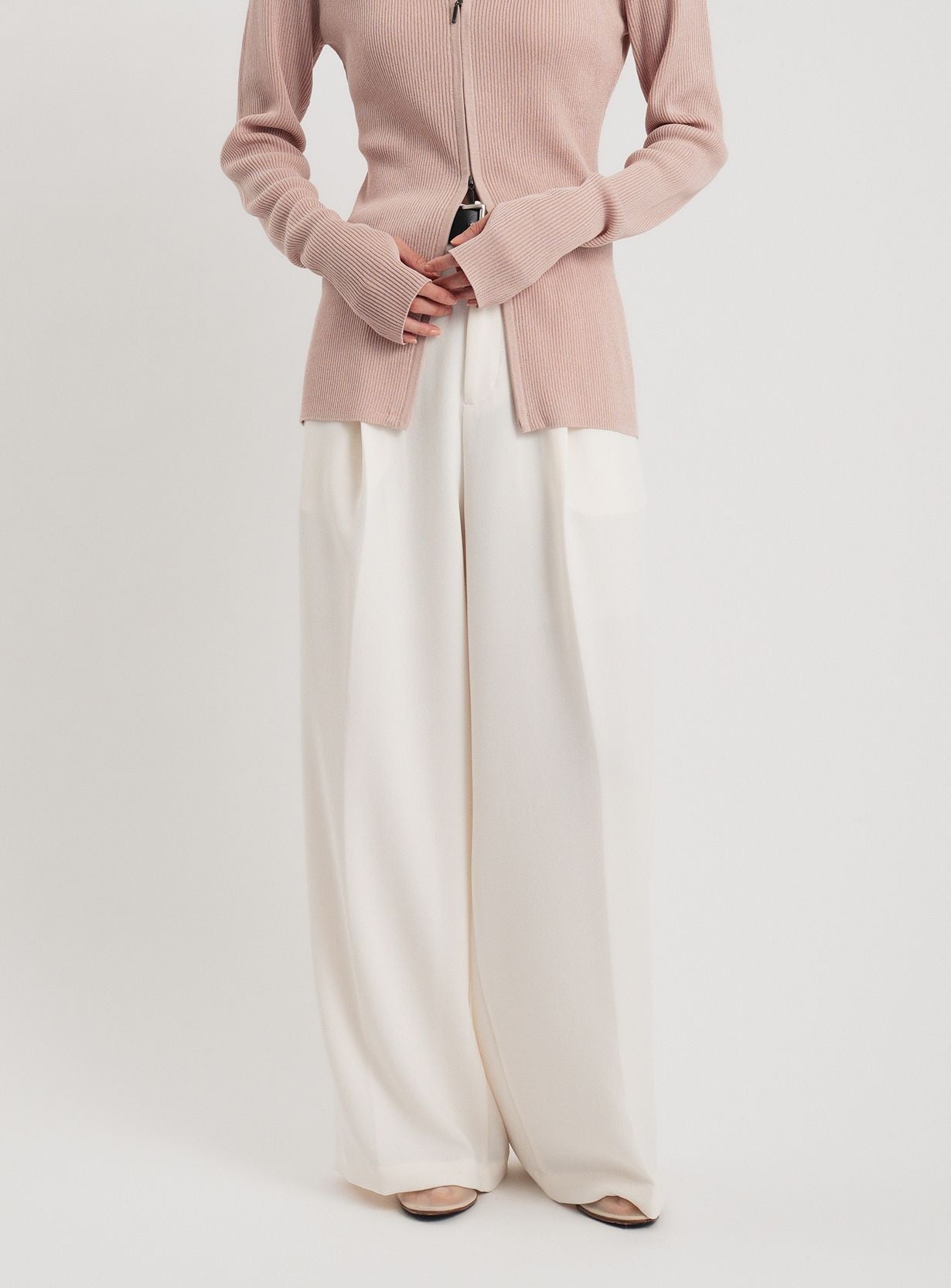 rベルテッドワイドイージーパンツ