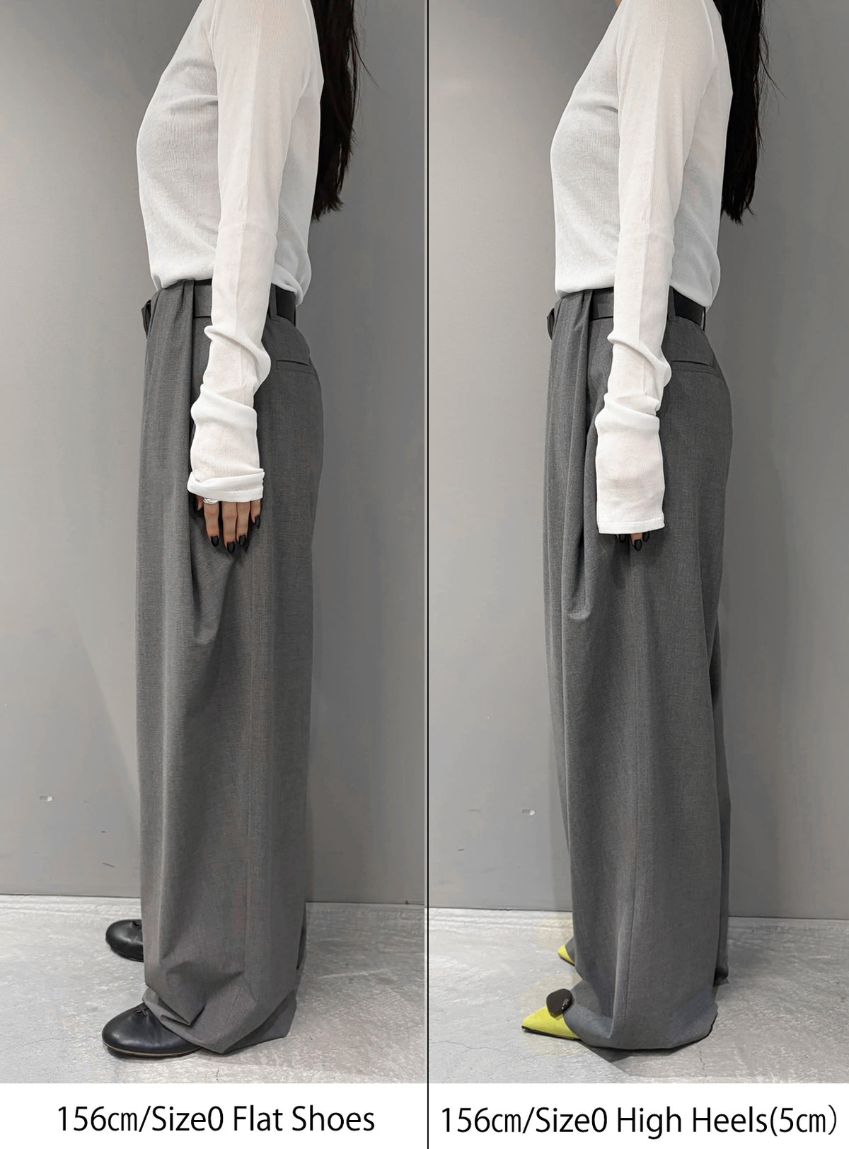 ベルトオーバーレイタックパンツ