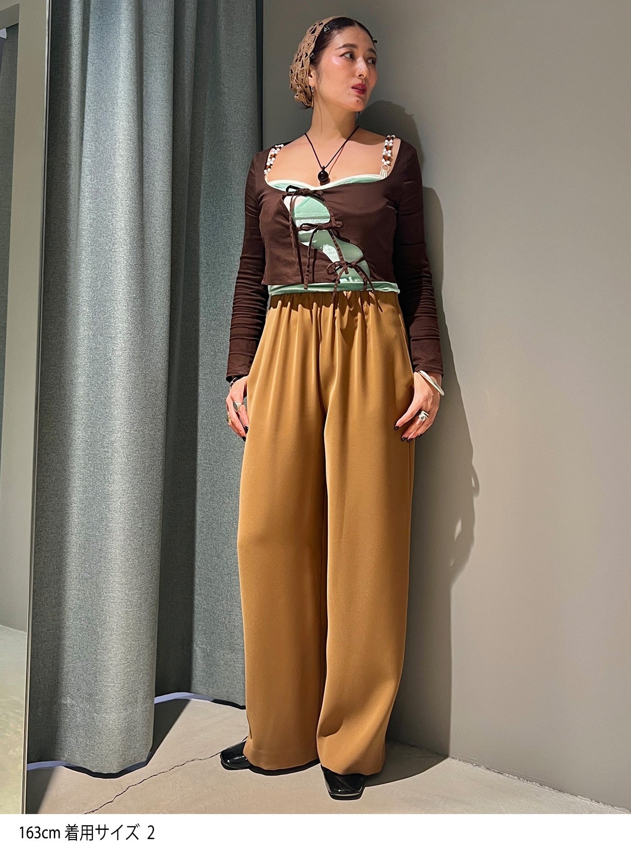 ソリッドギャザーパンツ