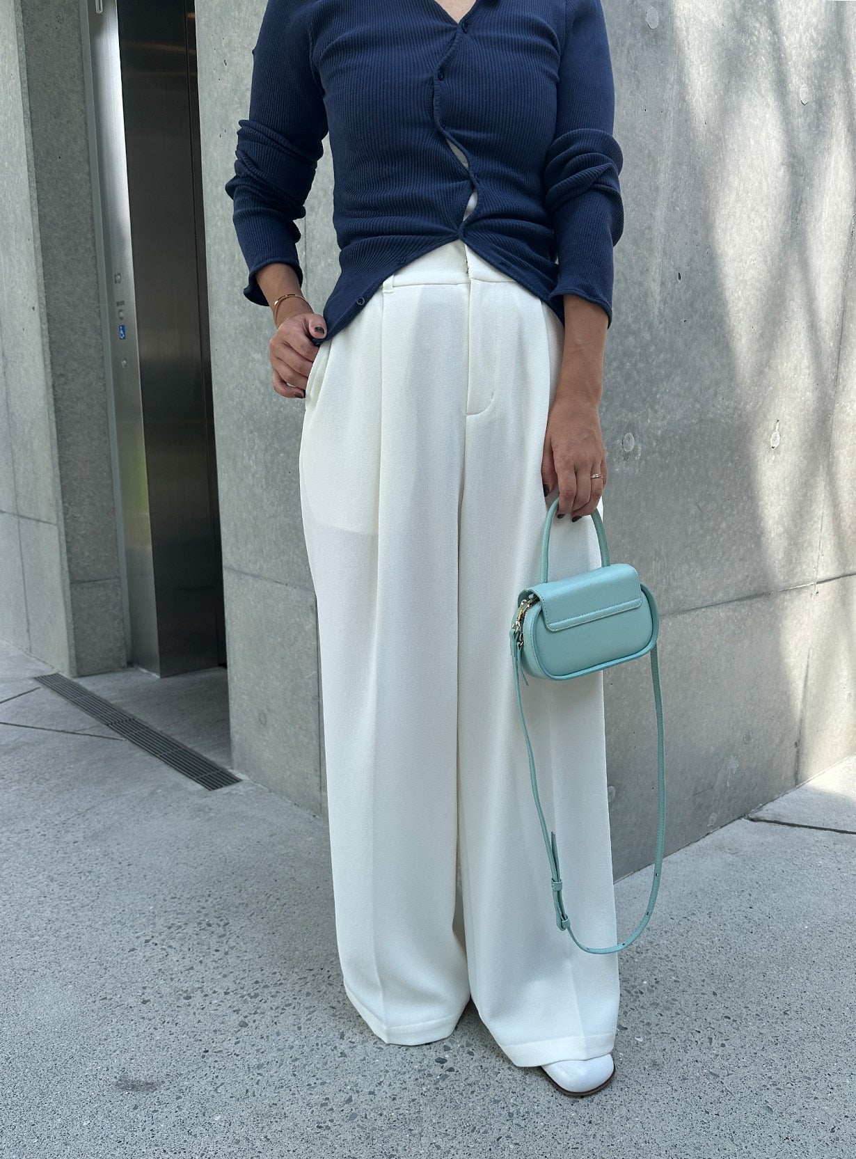 rベルテッドワイドイージーパンツ