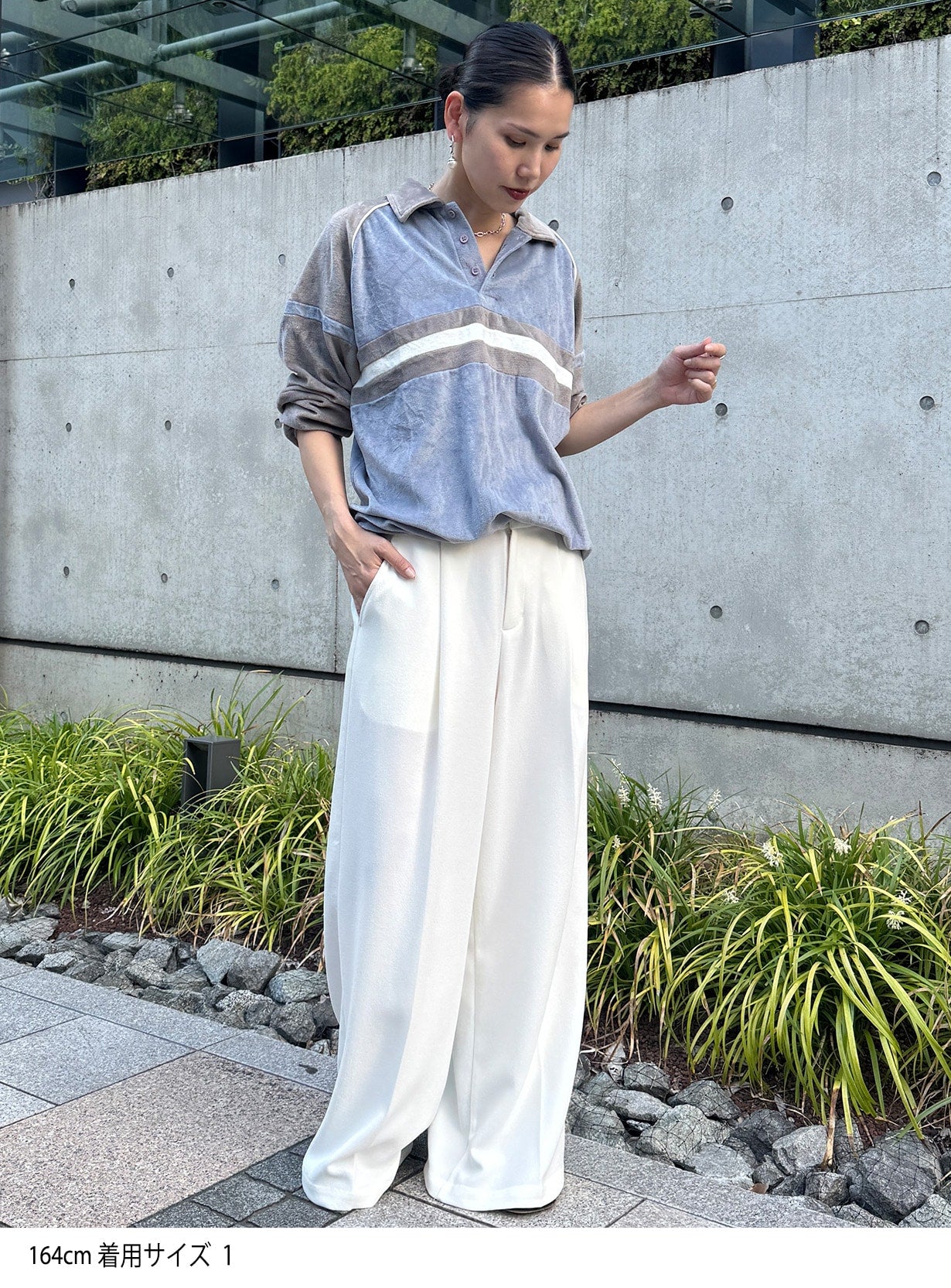 rベルテッドワイドイージーパンツ