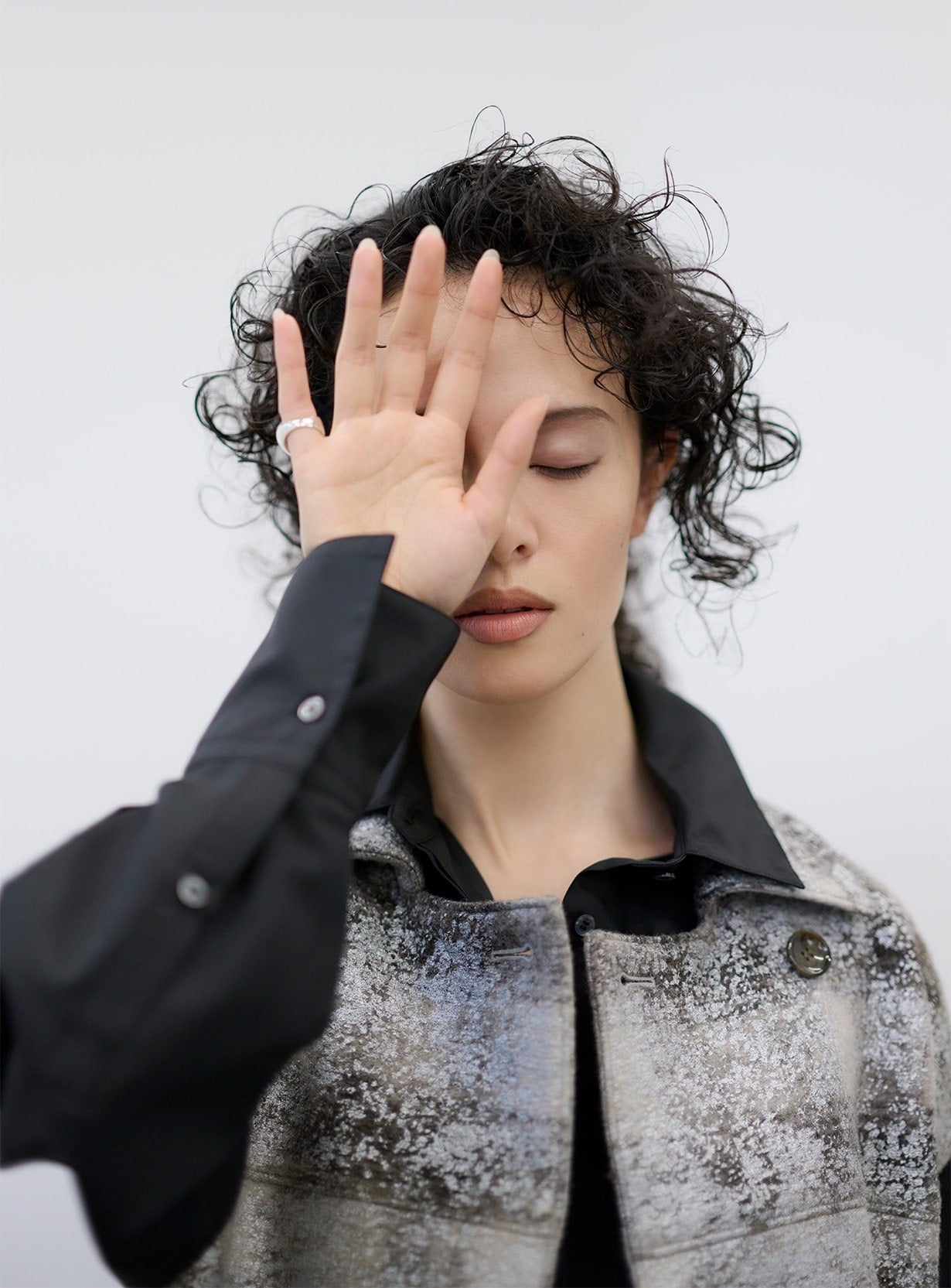 rホイルチェックコクーンベスト