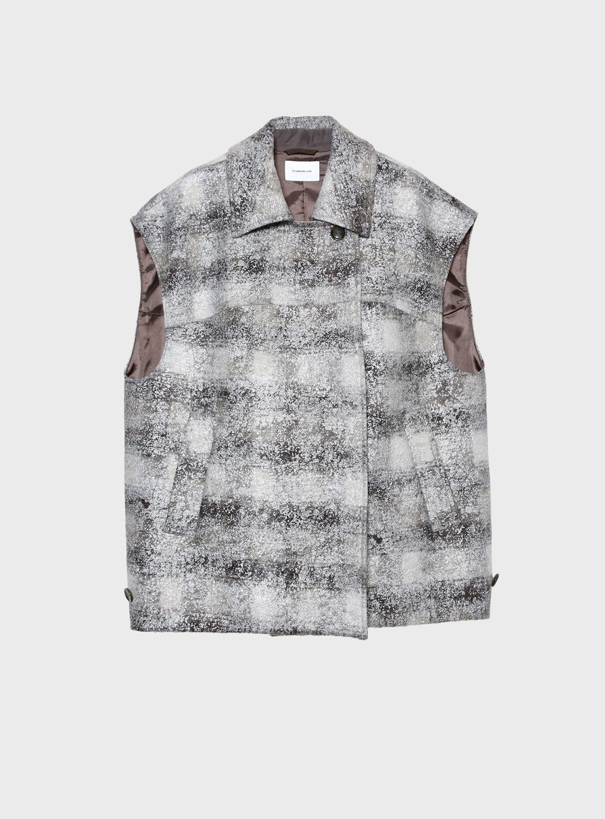 rホイルチェックコクーンベスト