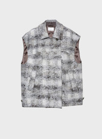 rホイルチェックコクーンベスト