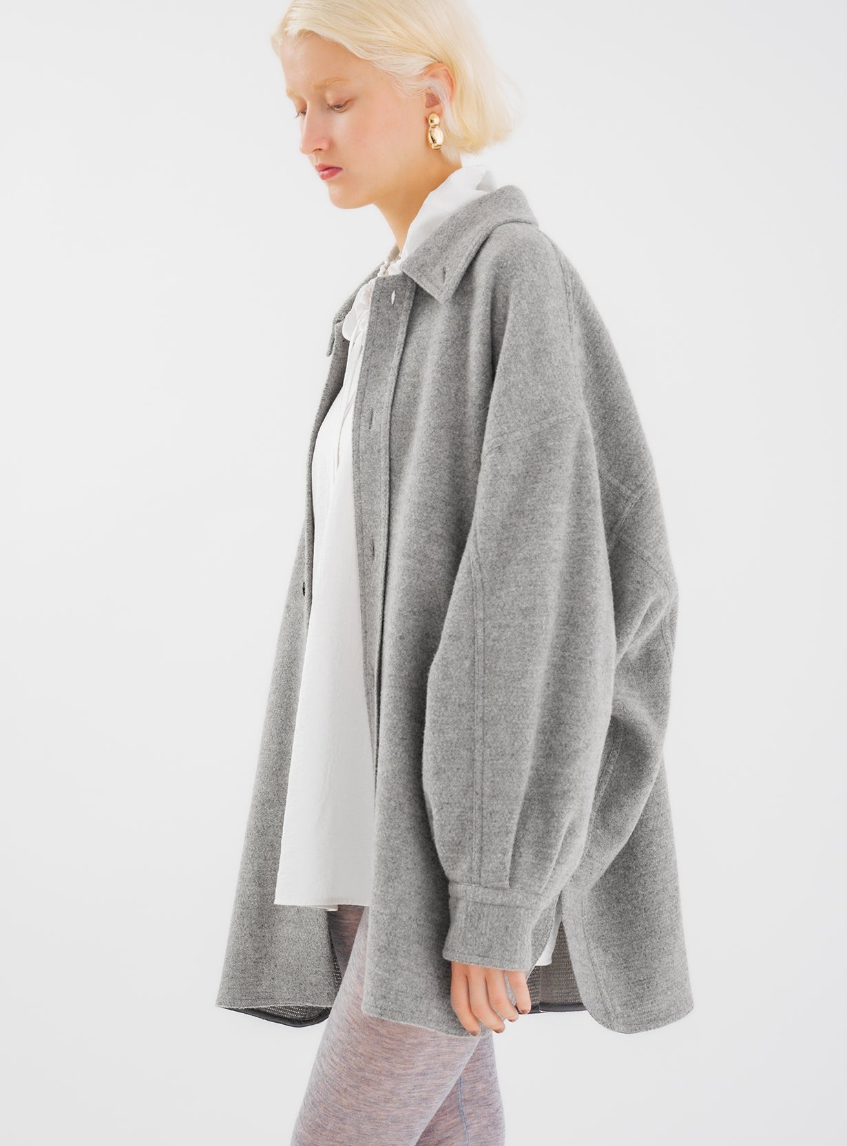 ブラッシュドウールミドルコート