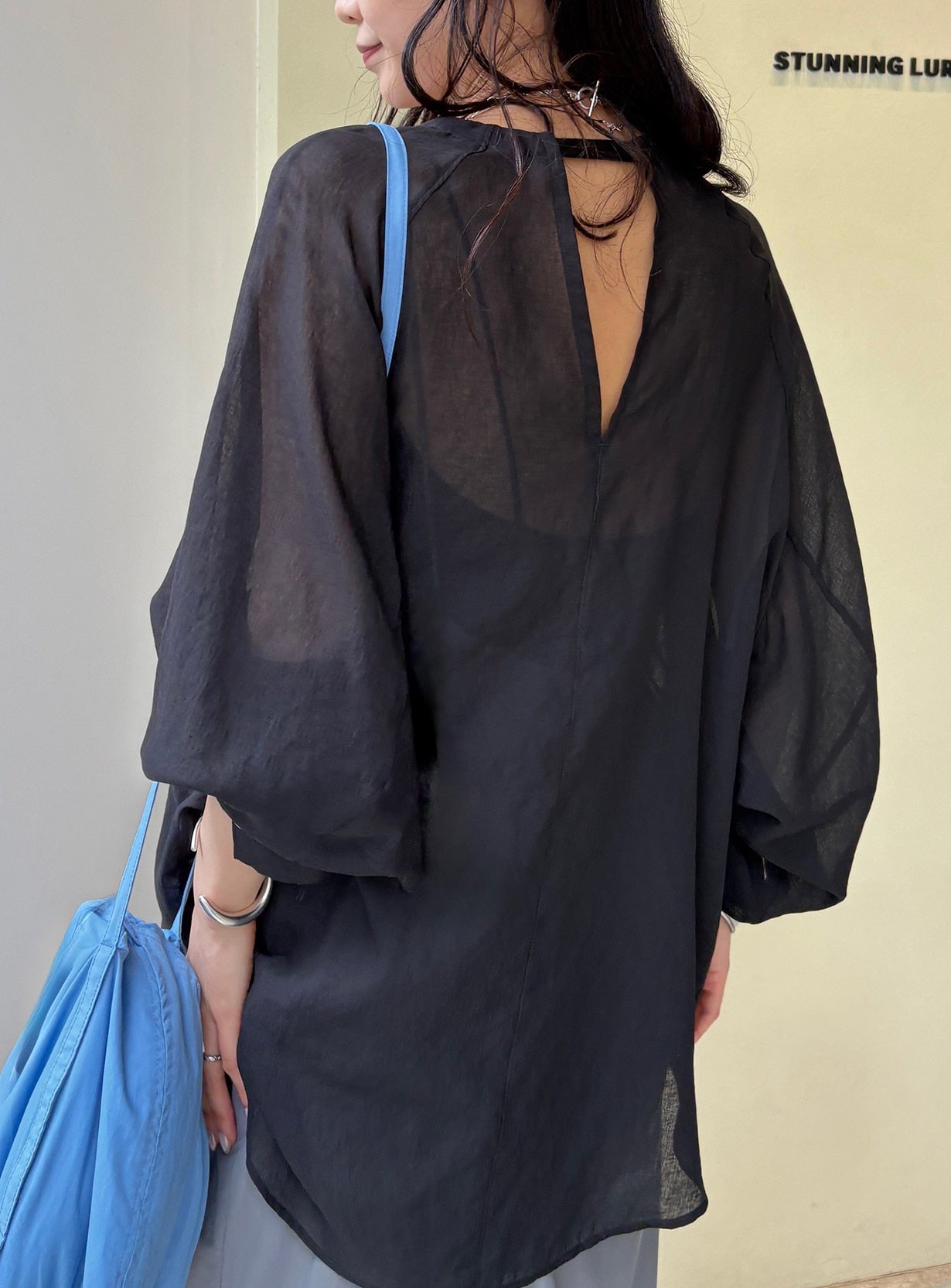 ガーゼラウンドシャツ