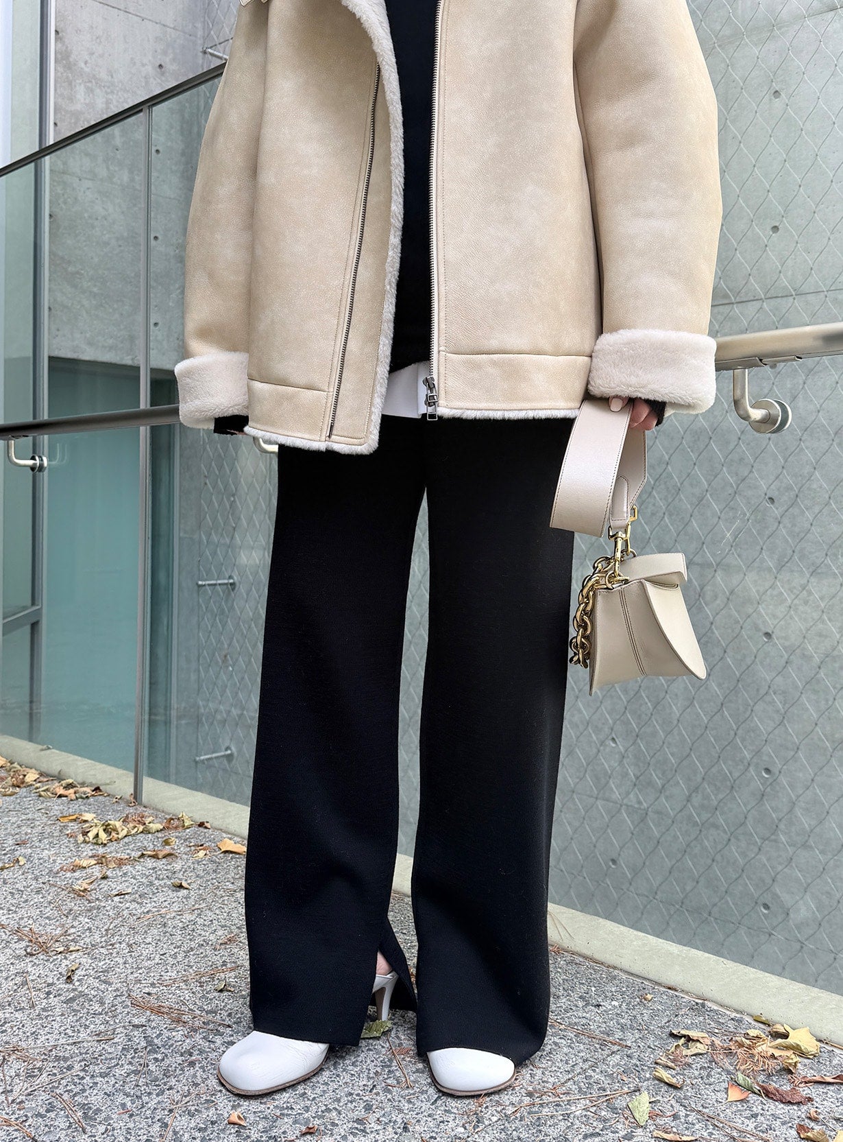 ストレートニットパンツ