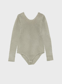 rメッシュロングスリーブボディスーツ