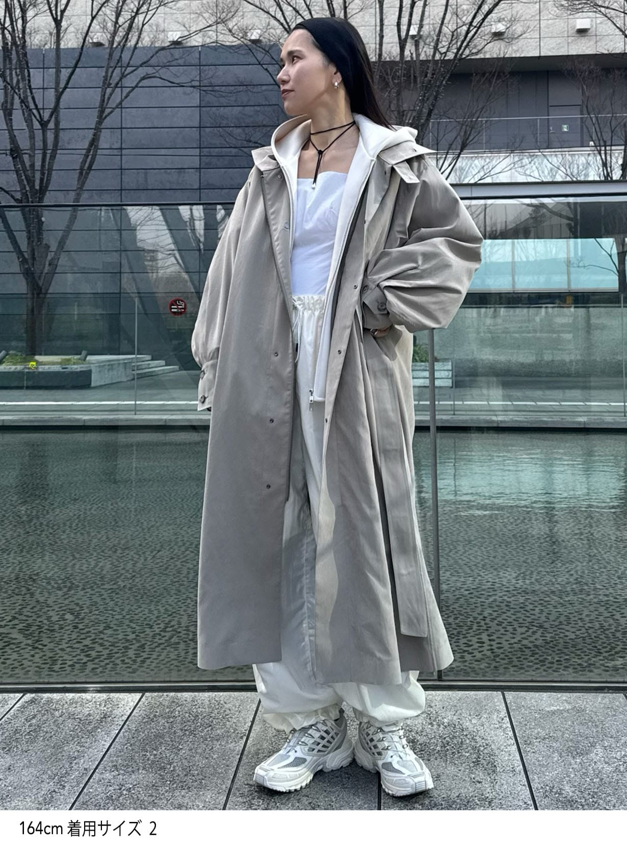 rピーチブラッシュドオーバーコート