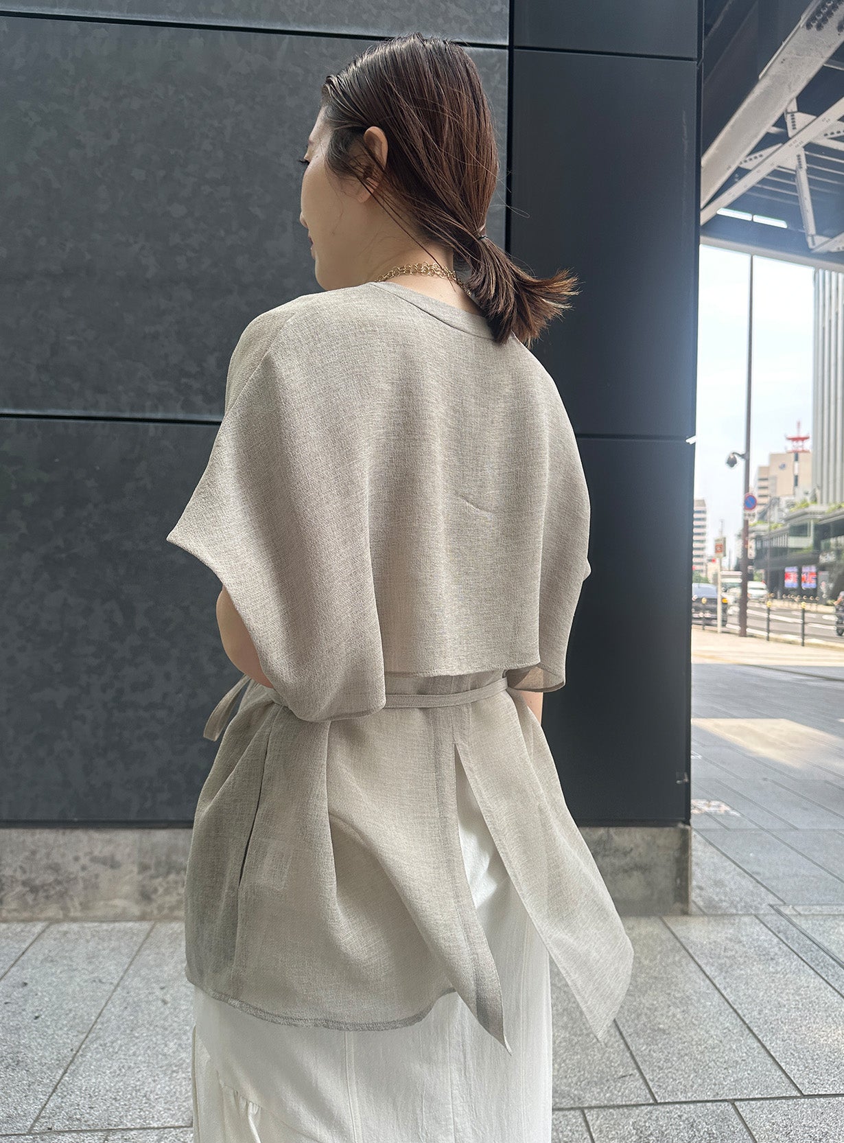 メッシュハオリブラウス