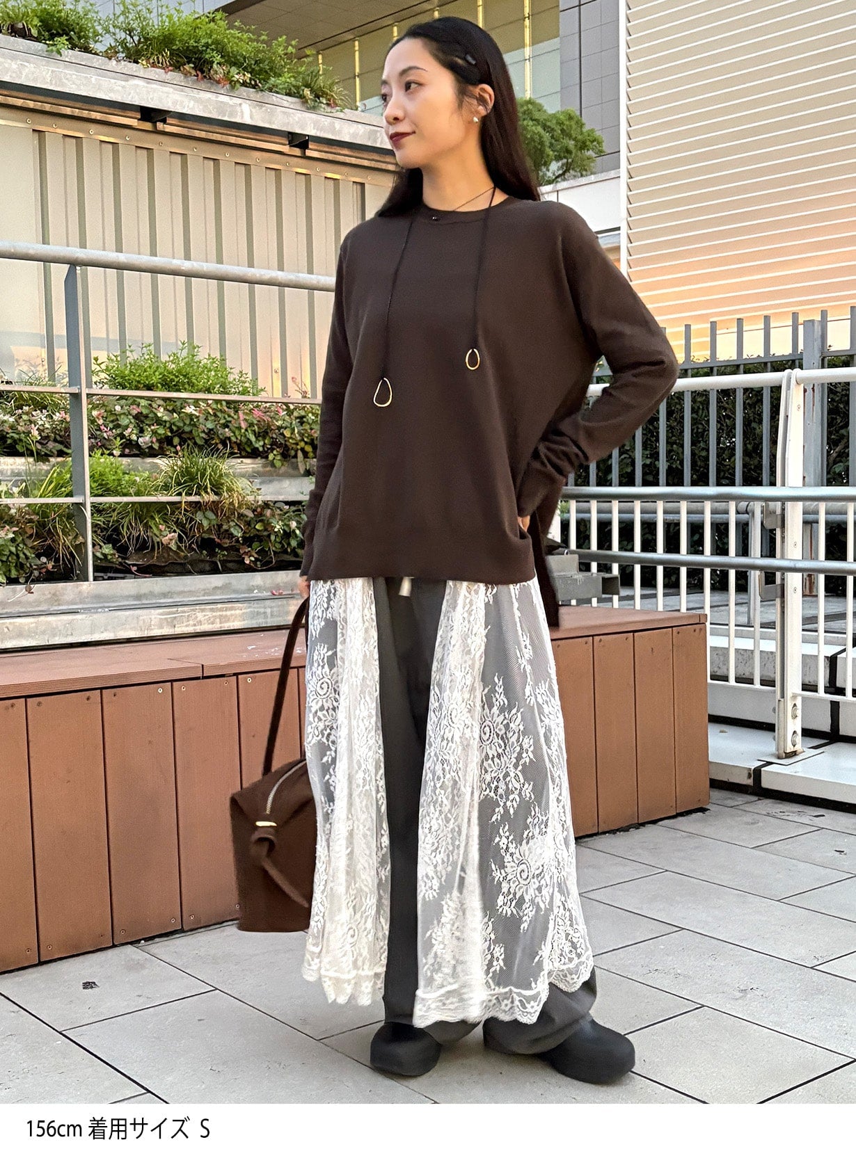 rコットンシルクスリットプルオーバー