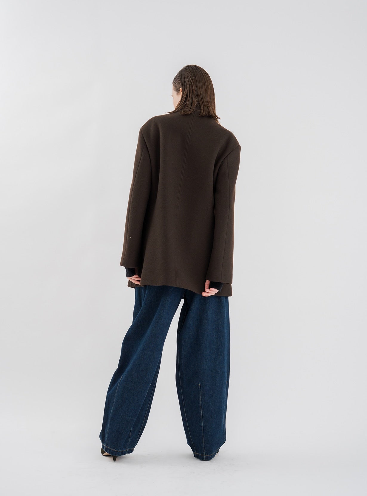 スタンドカラーメルトンコート