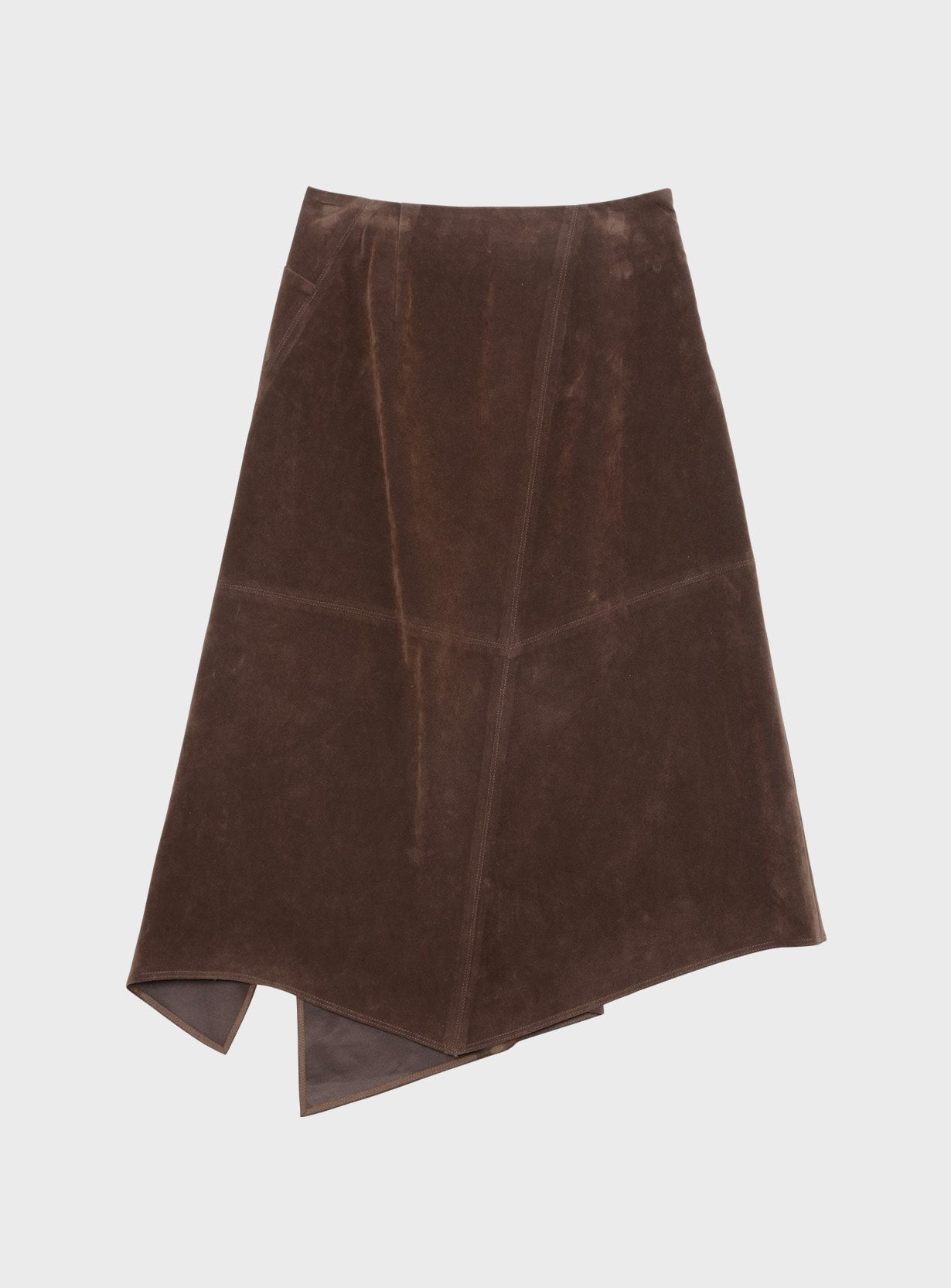 rスウェードイレギュラーヘムスカート