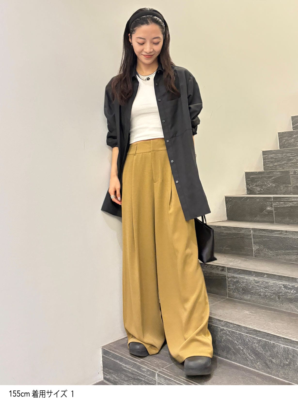 rベルテッドワイドイージーパンツ