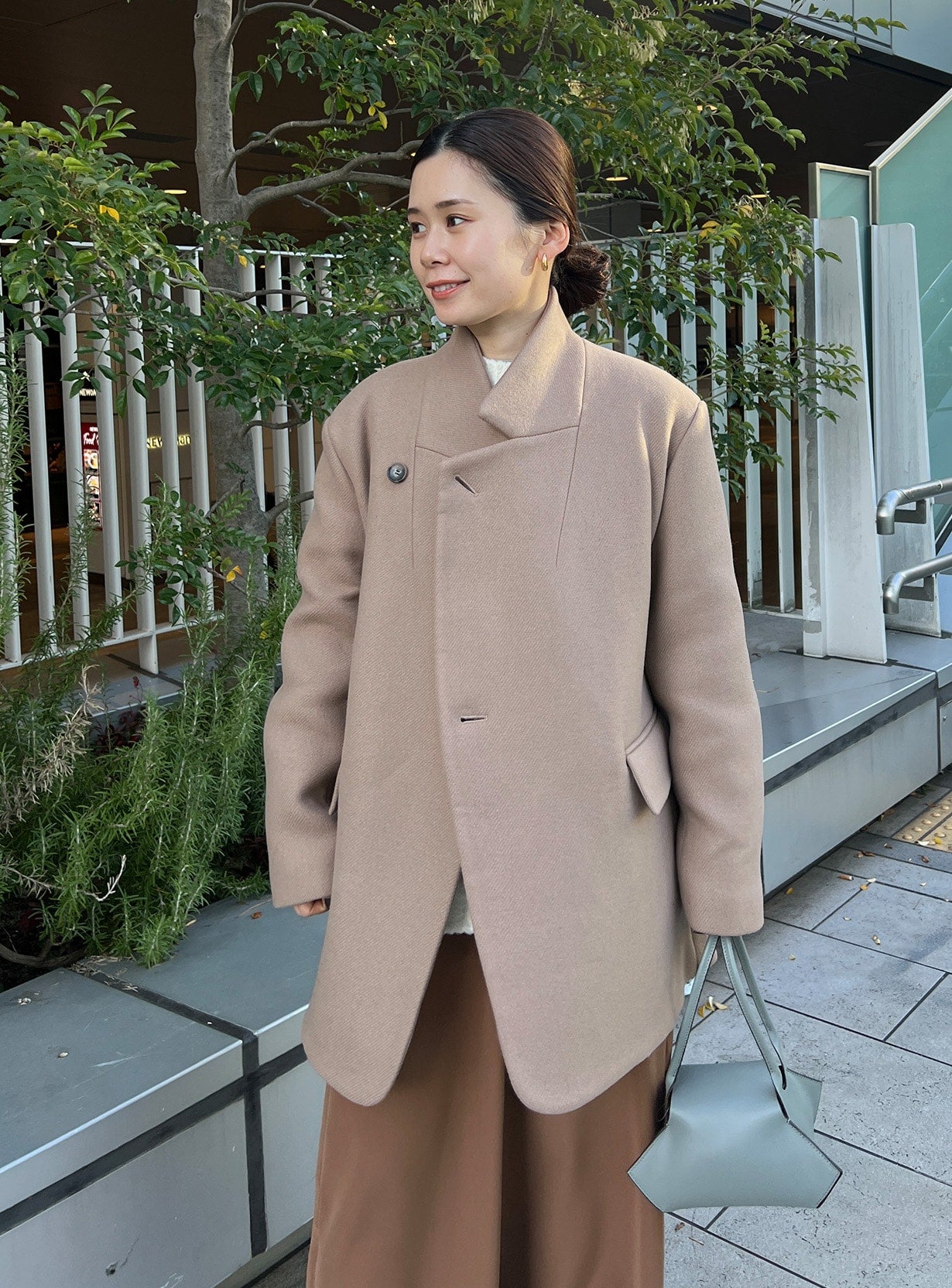 スタンドカラーメルトンコート