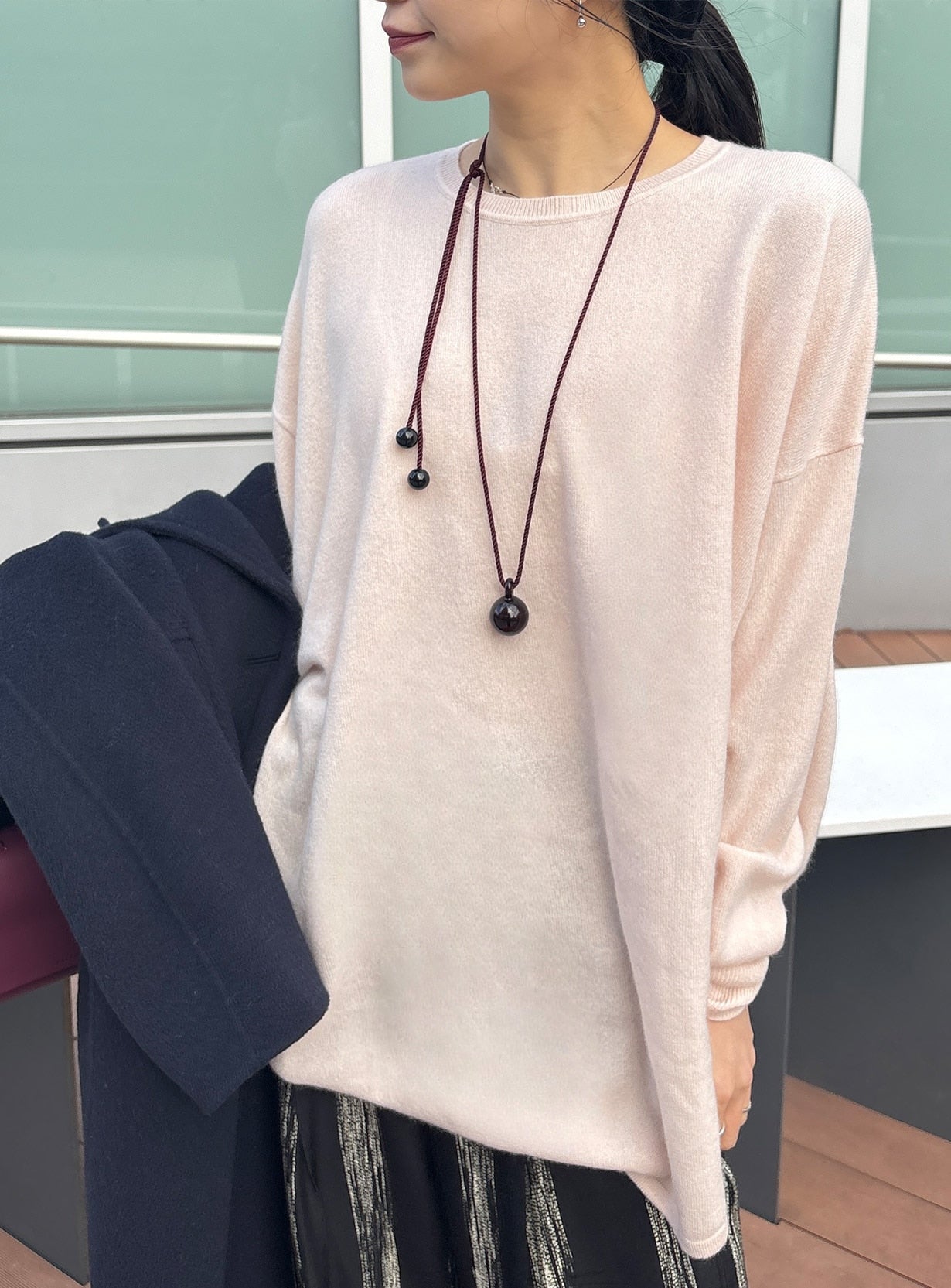 rカシミアルーズニットプルオーバー