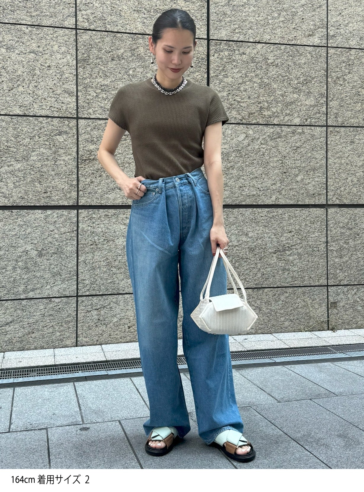 クロスワイドデニムパンツ