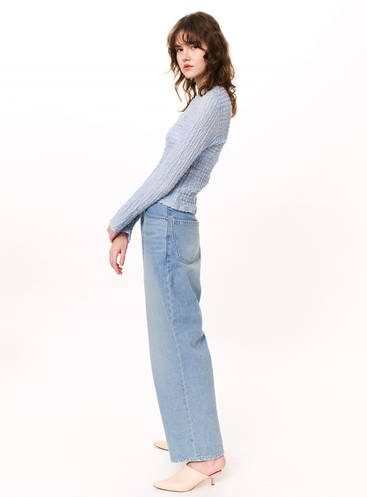 rワイドレッグデニム