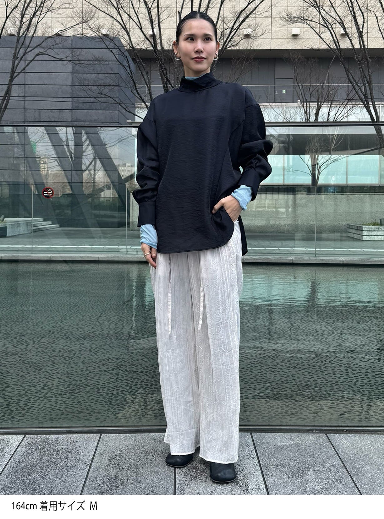 クリアスタンドネックシャツ