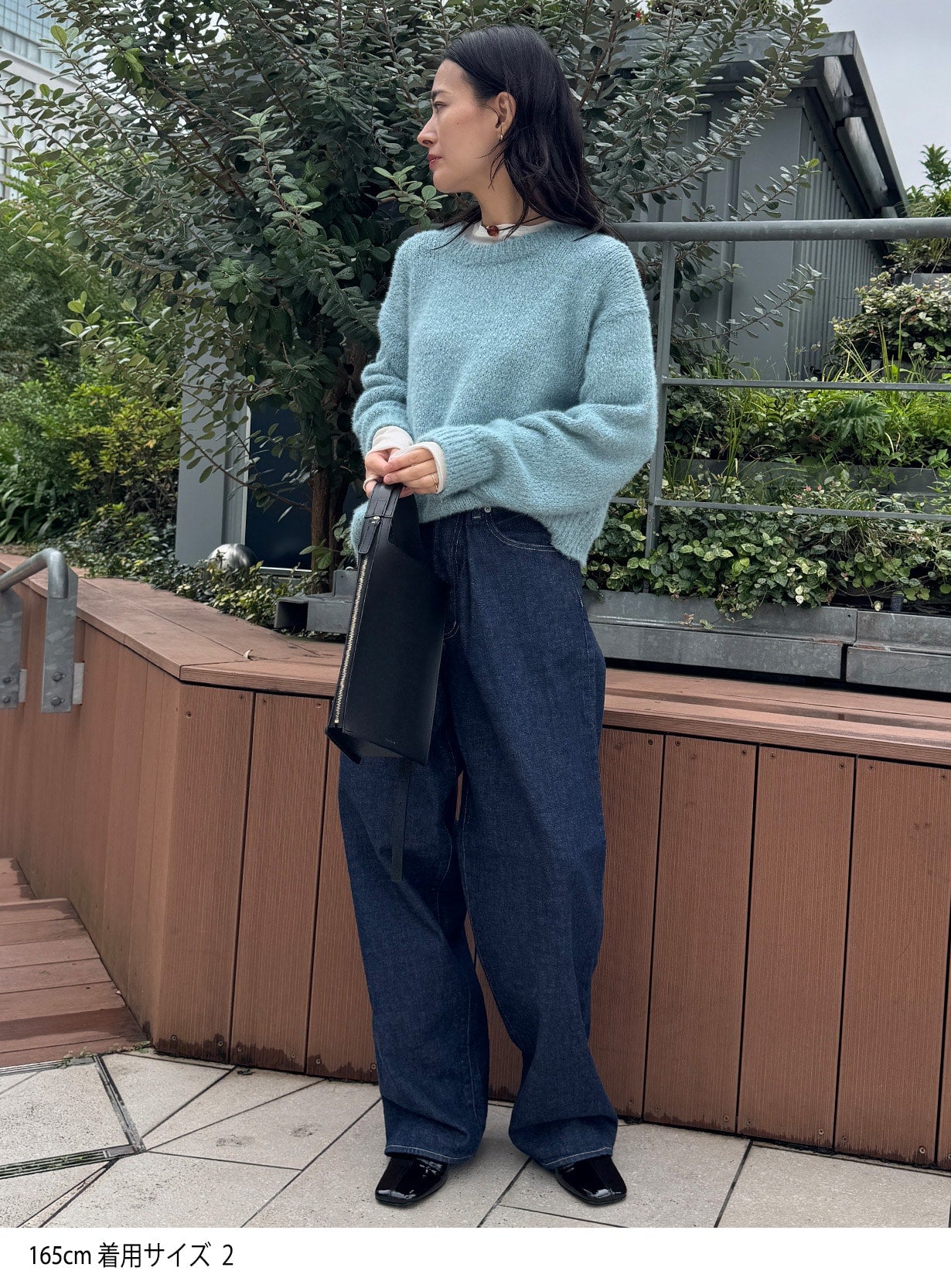 クロスワイドデニムパンツ