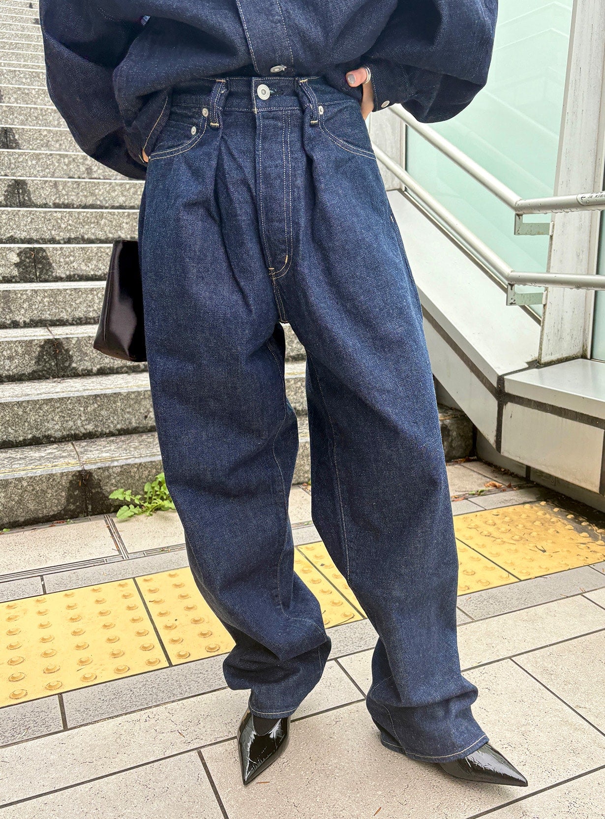 クロスワイドデニムパンツ