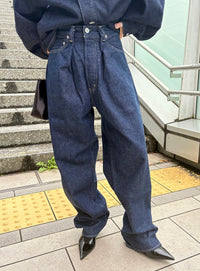 クロスワイドデニムパンツ