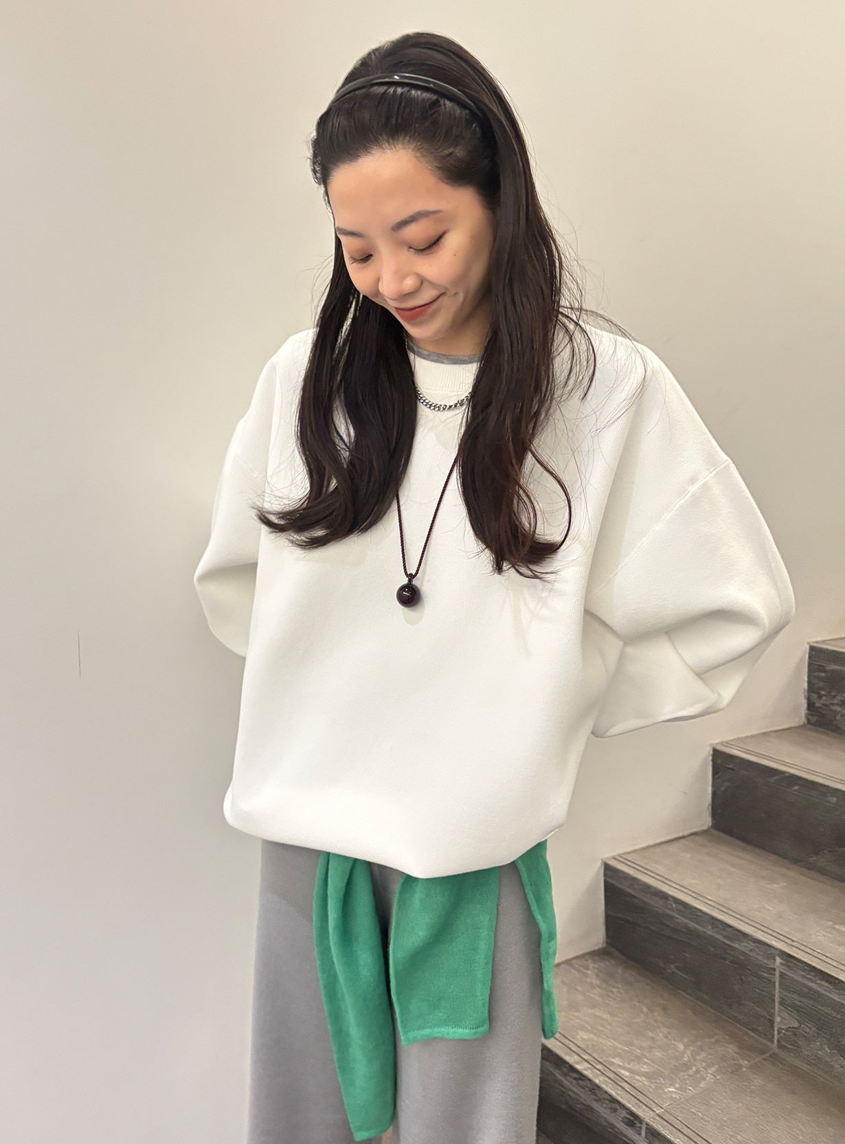 コットンニットスウェットプルオーバー