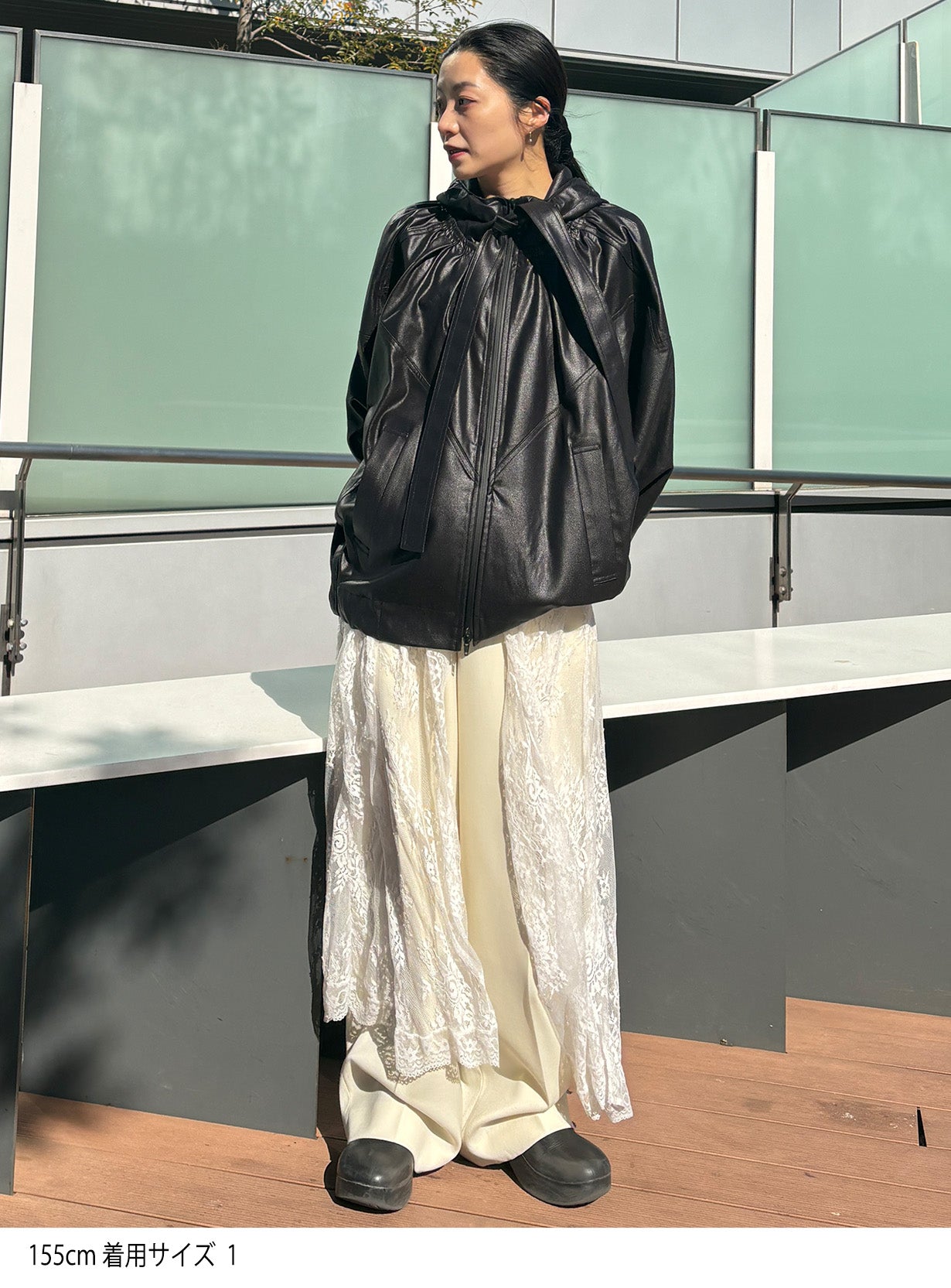 ウールギャバストレートパンツ