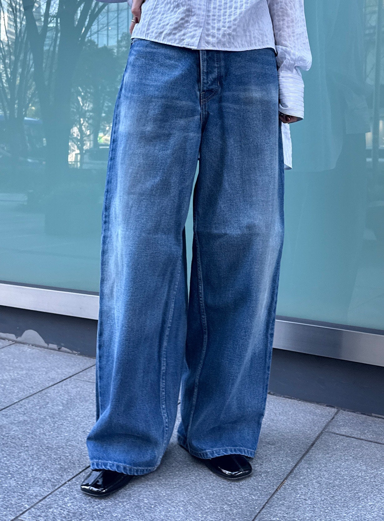 rミディーウォッシュドデニム