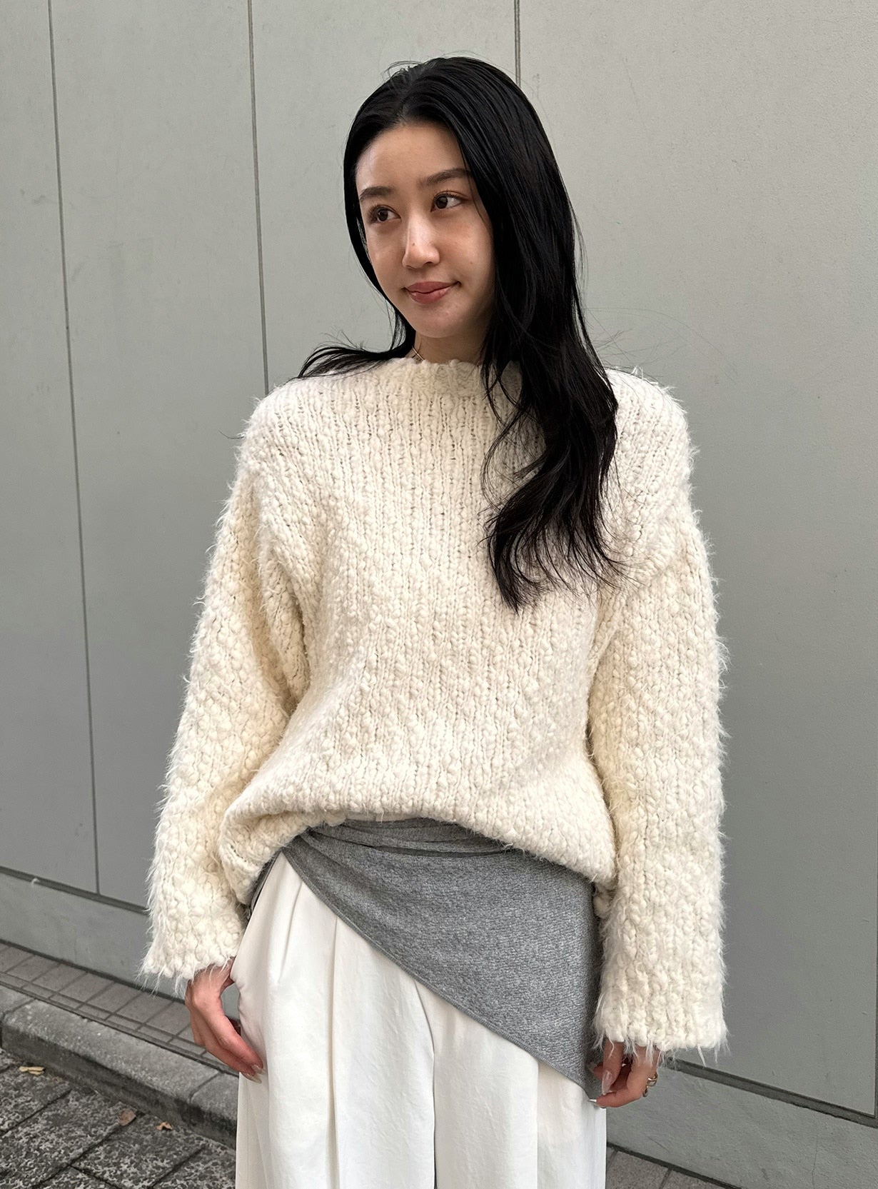 スラブフェザーカーディガン