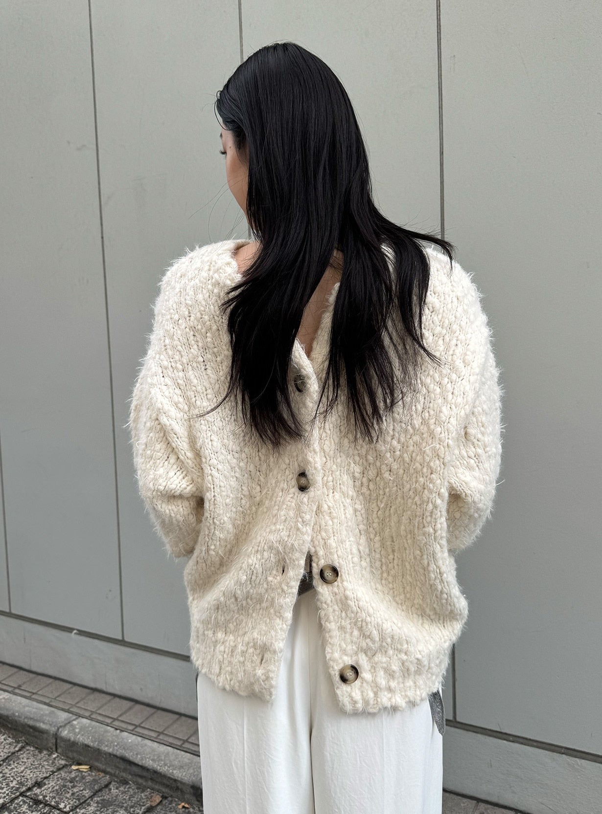 スラブフェザーカーディガン