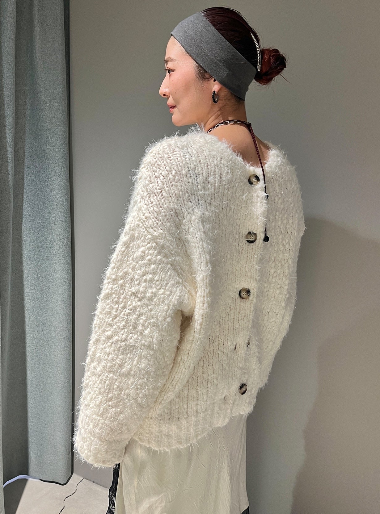 スラブフェザーカーディガン