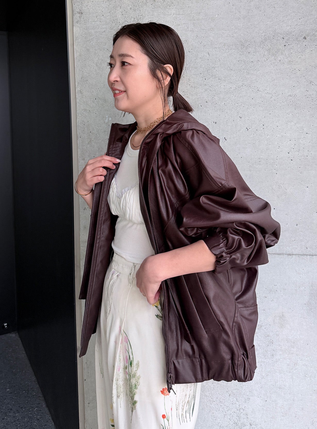 rボリュームギャザーフーディー