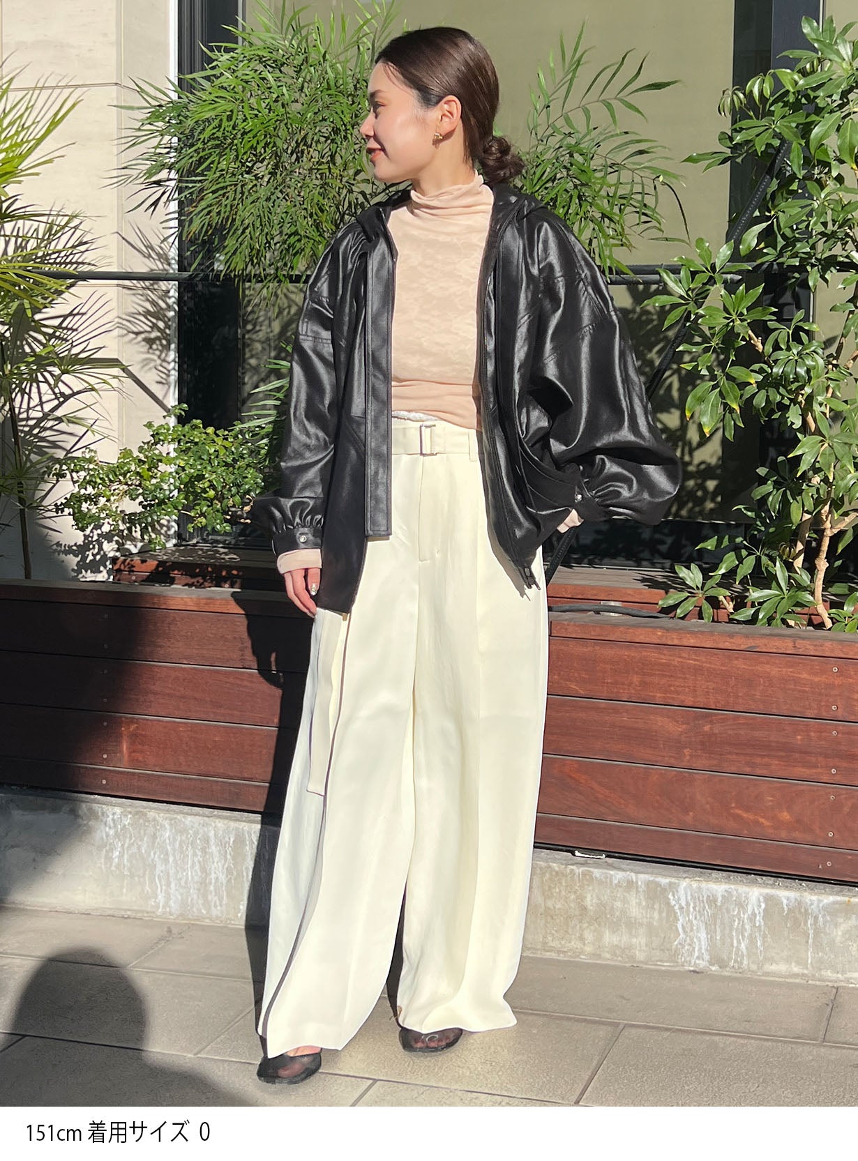 rベルテットサテンパンツ