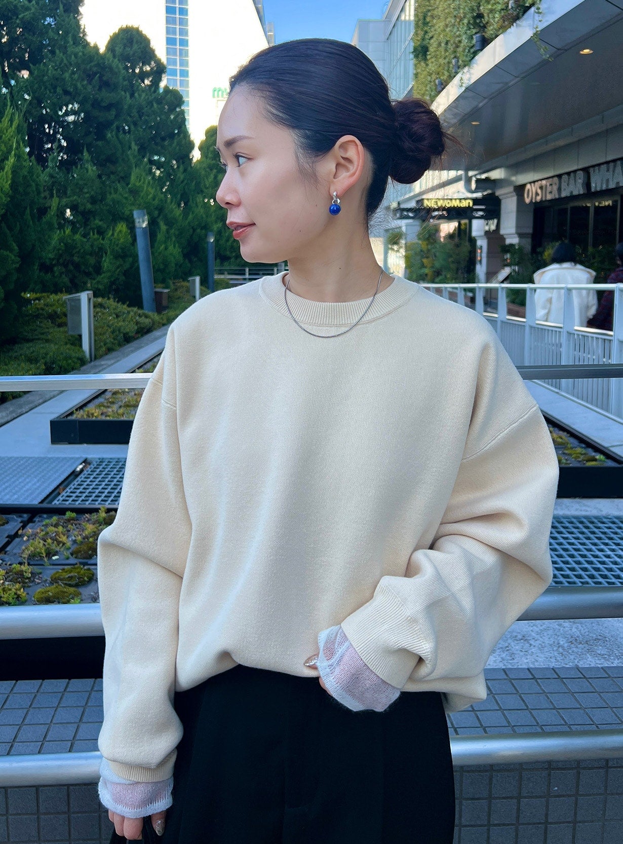 コットンニットスウェットプルオーバー