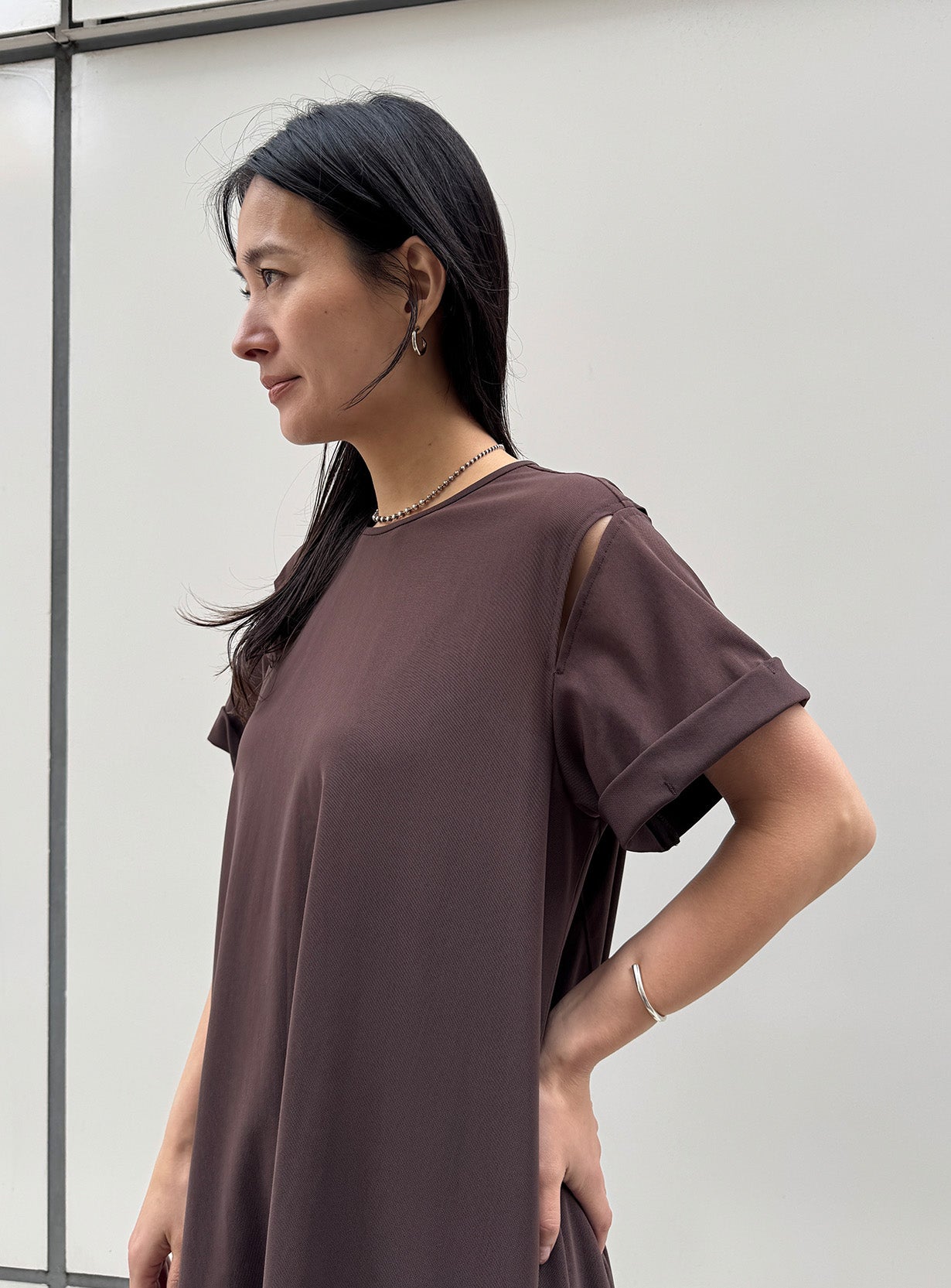メッシュロングドレス