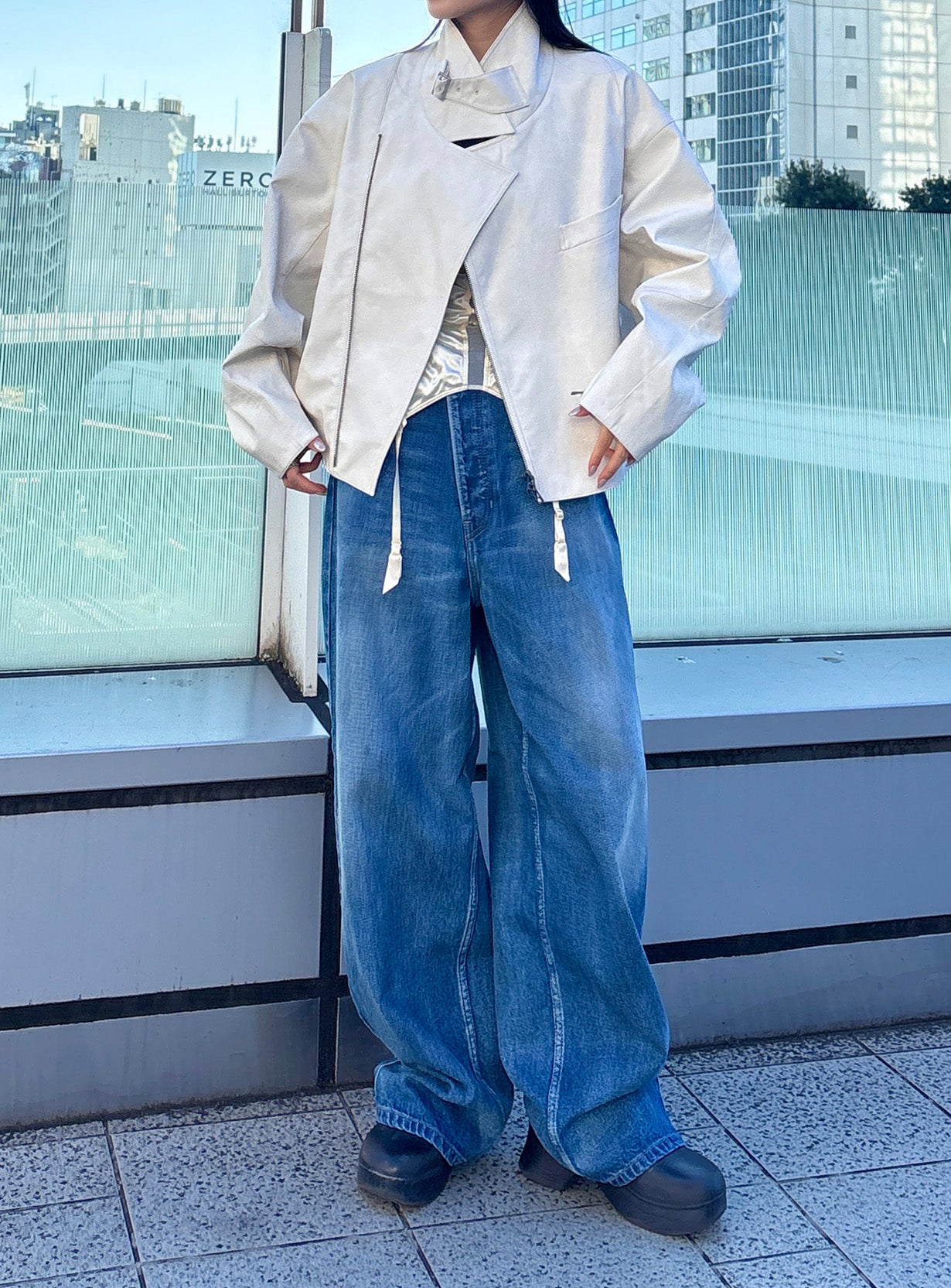 rミディーウォッシュドデニム