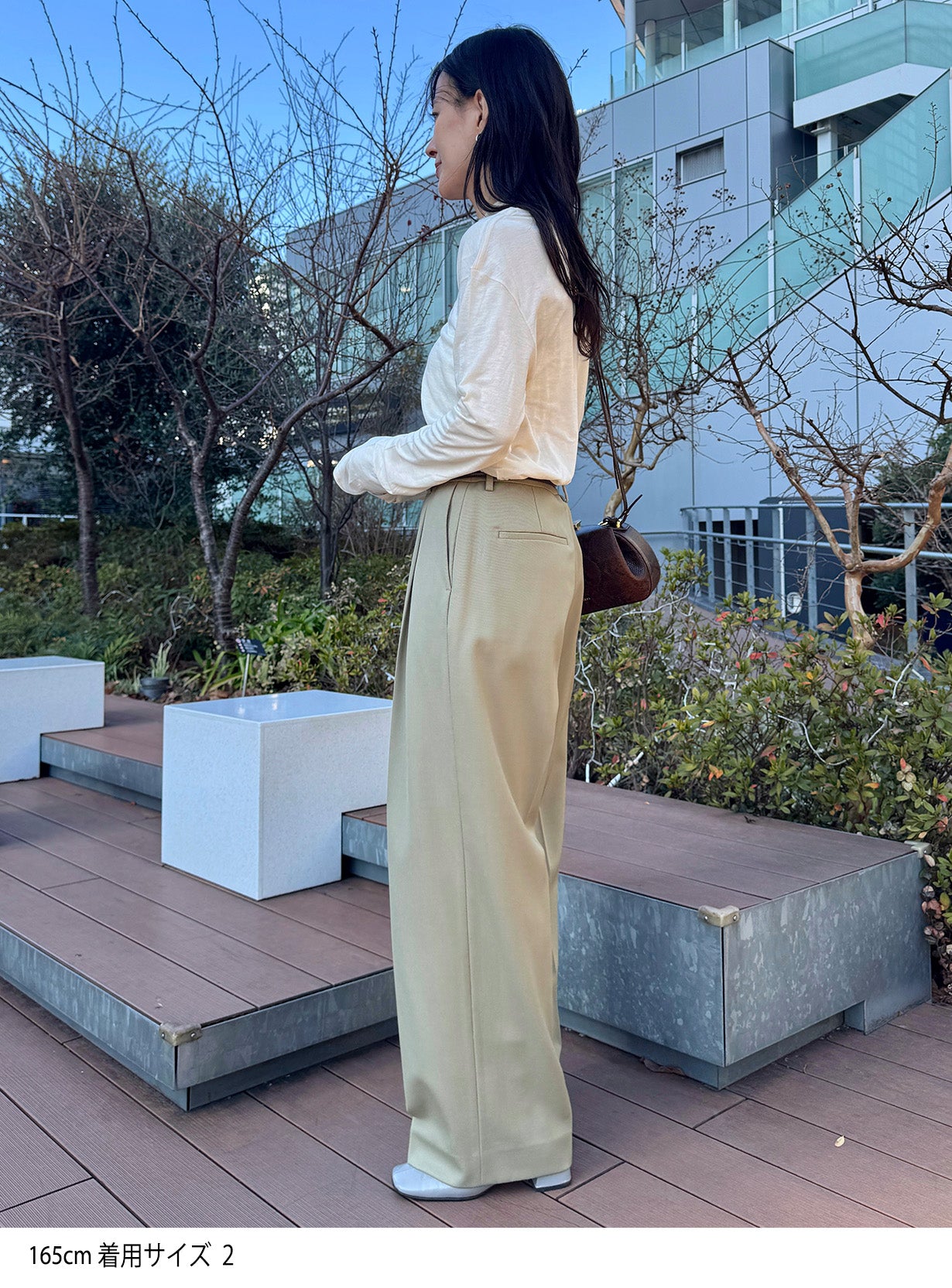 ウールギャバストレートパンツ