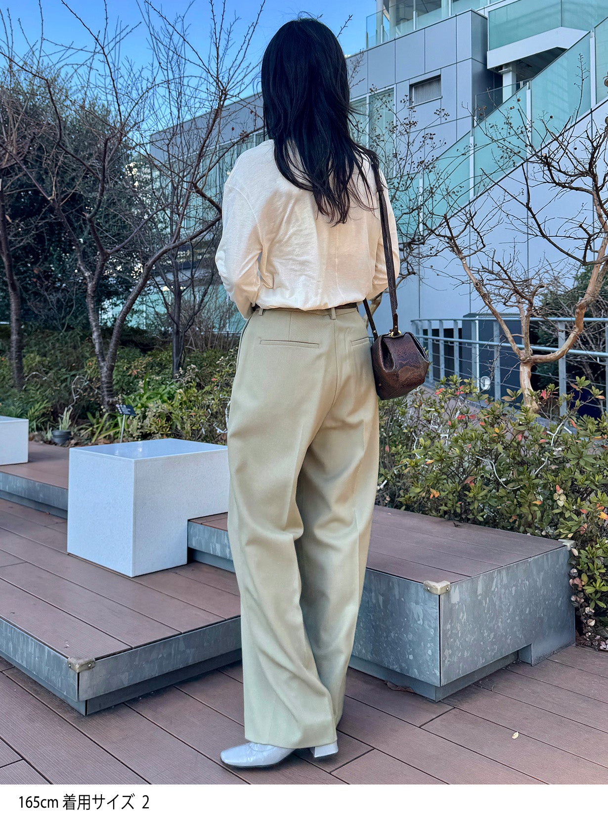 ウールギャバストレートパンツ