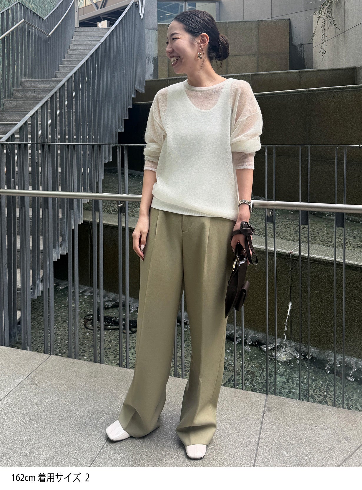 ウールギャバストレートパンツ