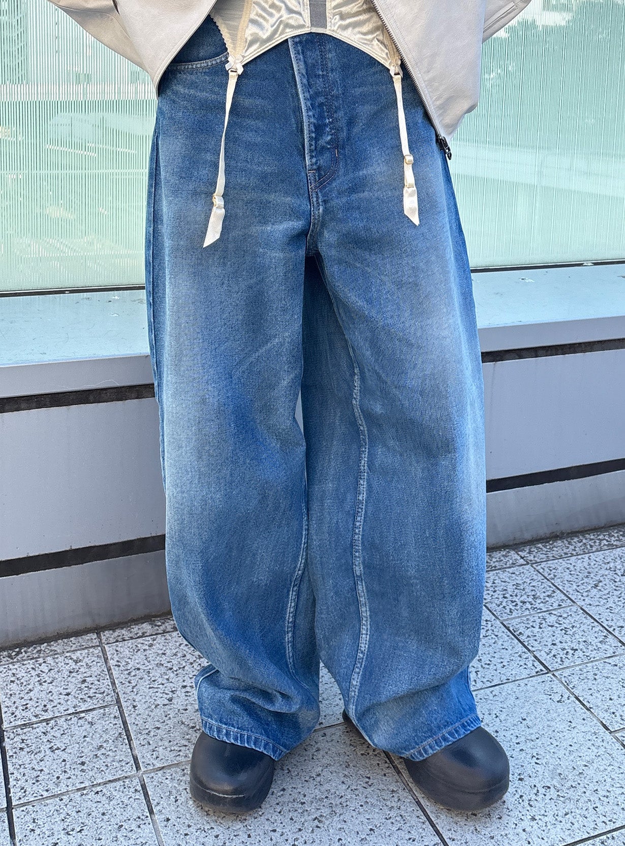 rミディーウォッシュドデニム